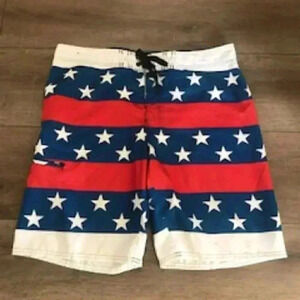 Hang 10 Patriotic Flag Board Shorts Men's Sz 38‎
